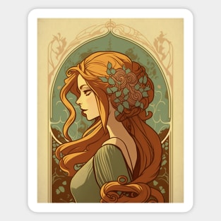 Rapunzel - Art Nouveau Sticker